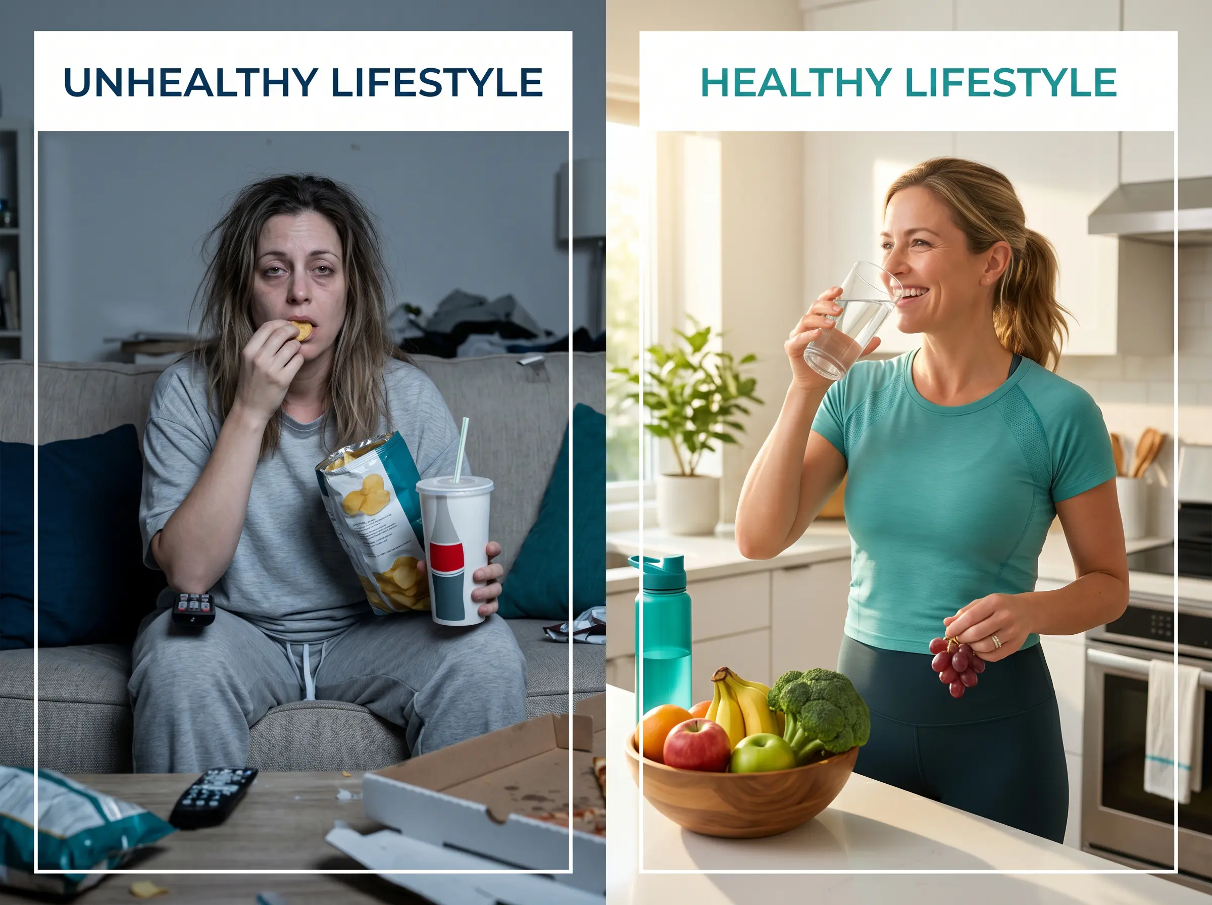 Healthy vs Unhealthy Lifestyle Comparison