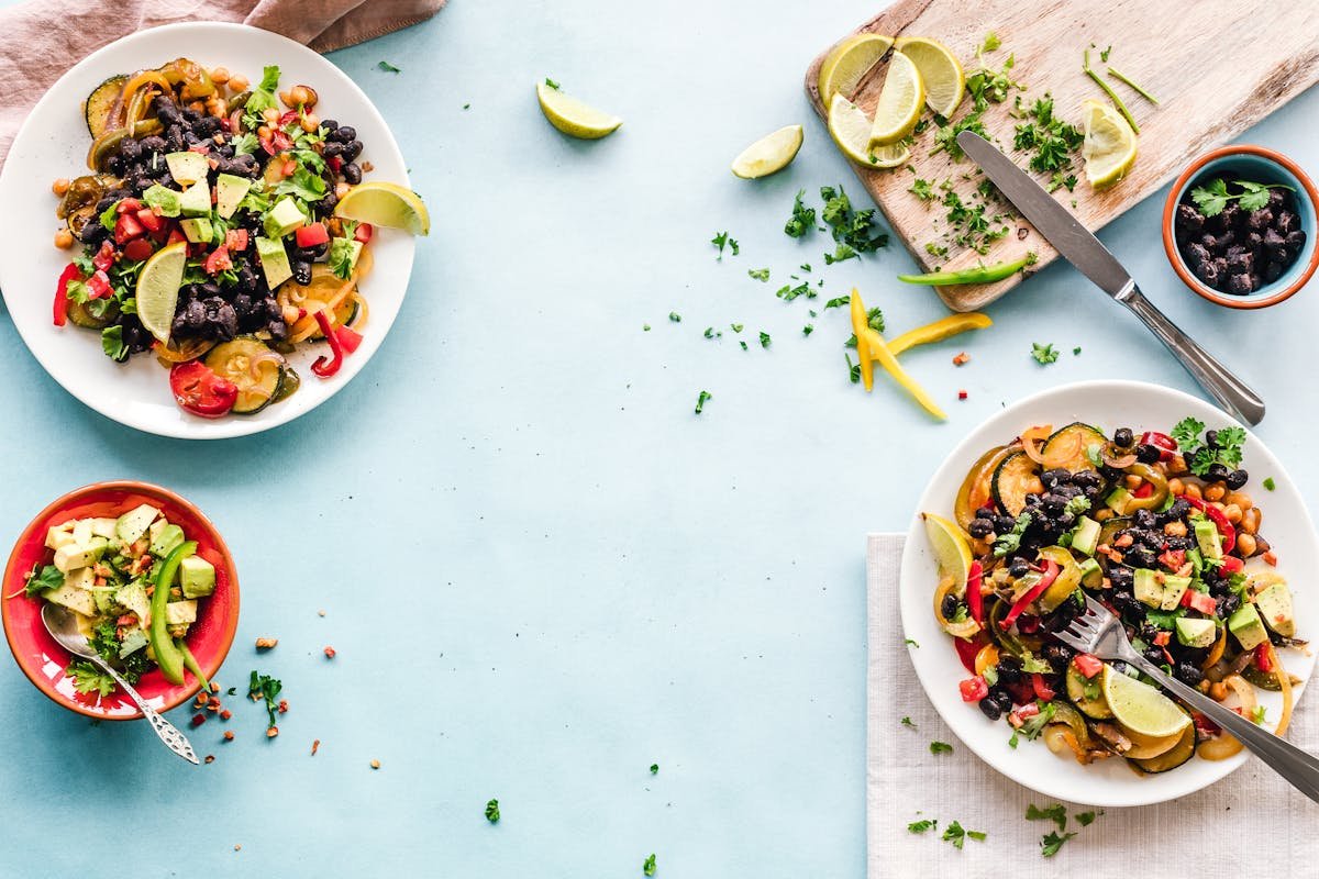 Fresh healthy food including vegetables fruits and nuts